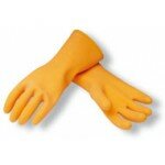 GUANTE LATEX NARANJA T/10
